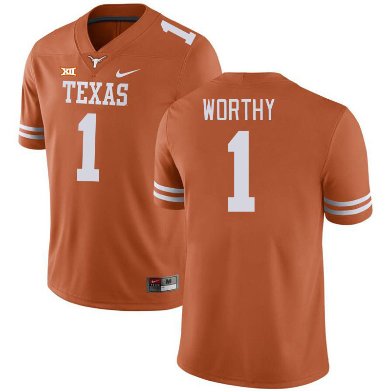Men #1 Xavier Worthy Texas Longhorns 2023 College Football Jerseys Stitched-Orange
